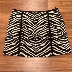 Zebra Print Linen Jcrew Skirt